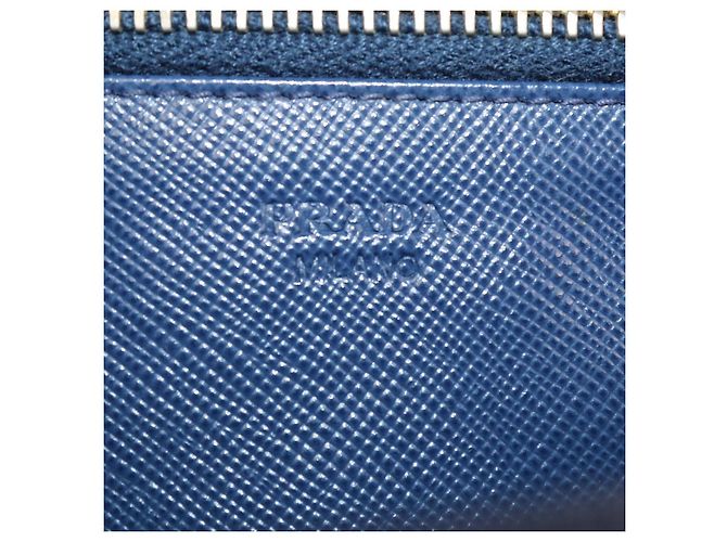 Prada Navy Blue Saffiano Leder Flap Wallet on Chain Blau - Ansicht 5