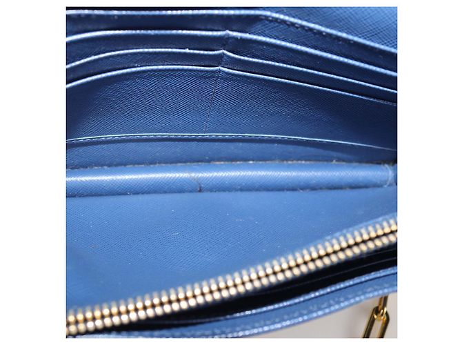 Prada Navy Blue Saffiano Leder Flap Wallet on Chain Blau - Ansicht 6