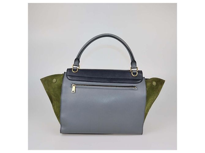 16 Céline Celine Trapeze Medium Handtasche aus tricolor Leder und Wildleder - Ansicht 3
