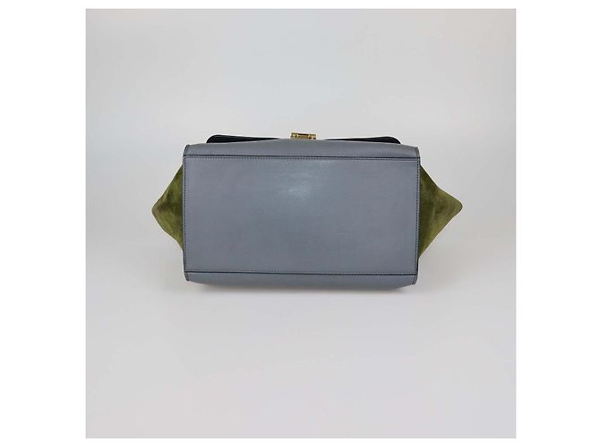 16 Céline Celine Trapeze Medium Handtasche aus tricolor Leder und Wildleder - Ansicht 4