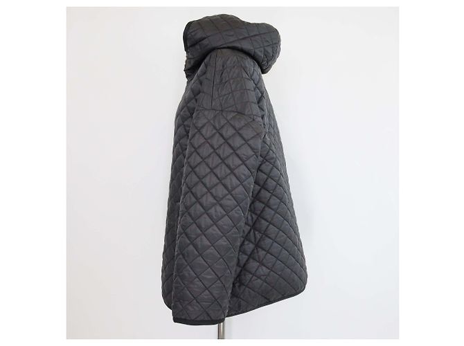 Max Mara Black Quilted Polyester The Cube Hooded Bomber Jacket Schwarz - Ansicht 2