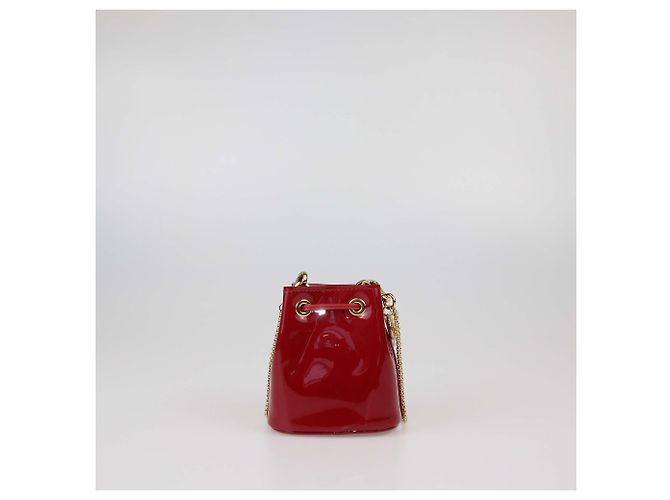 Mini pochette in pelle verniciata rossa Prada Rosso - vista 3