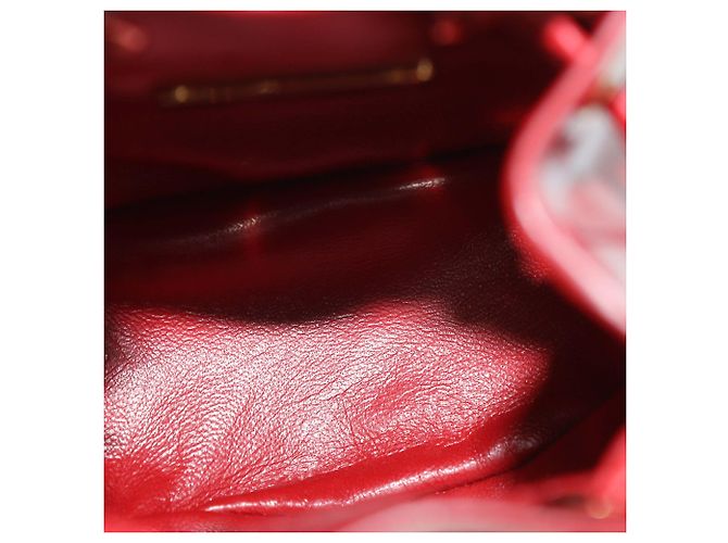 Mini pochette in pelle verniciata rossa Prada Rosso - vista 6