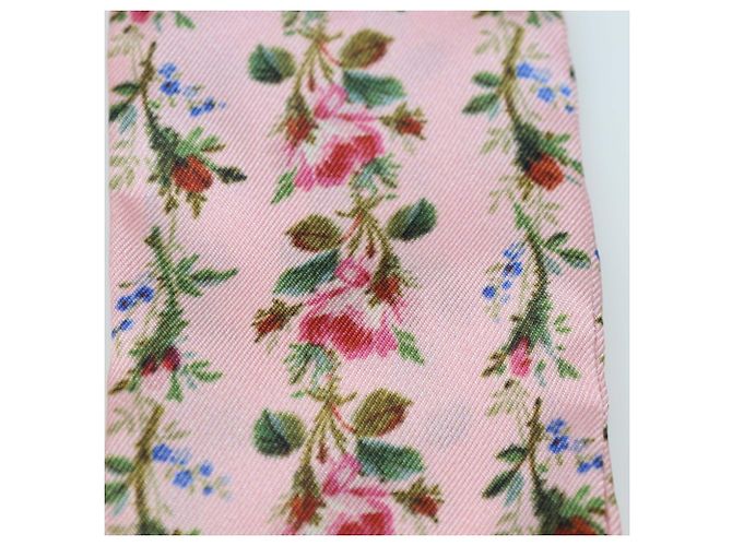 Gucci rosa Seidentwill-Band mit Rosenprint Pink - Ansicht 5