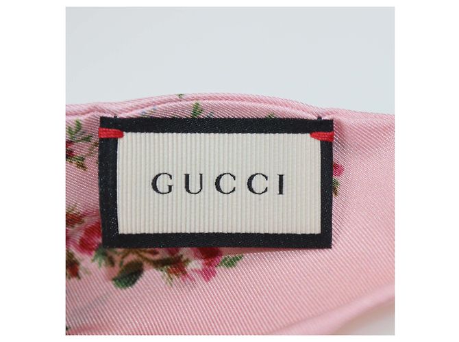 Gucci rosa Seidentwill-Band mit Rosenprint Pink - Ansicht 6