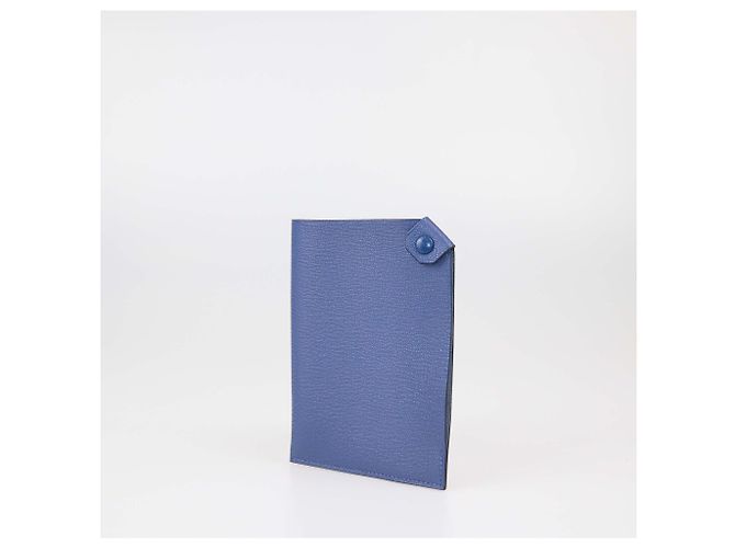 Hermès Hermes Bleu Chevre Mysore Leather Tarmac Passhalter Blau - Ansicht 2