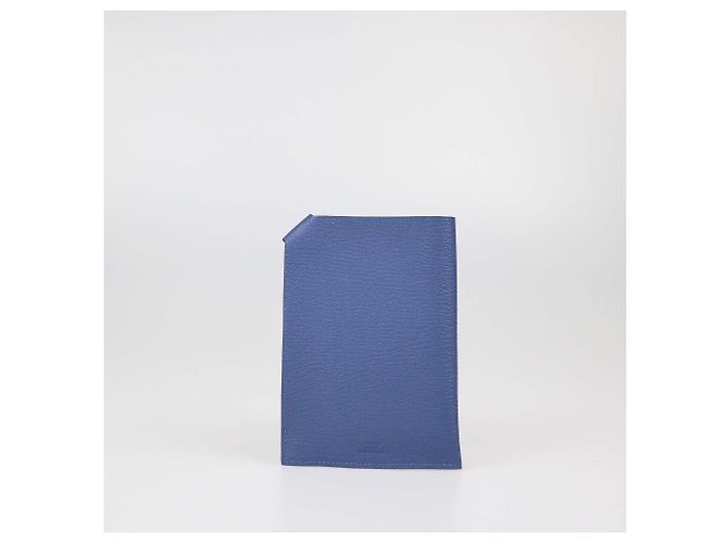 Hermès Hermes Bleu Chevre Mysore Leather Tarmac Passhalter Blau - Ansicht 3