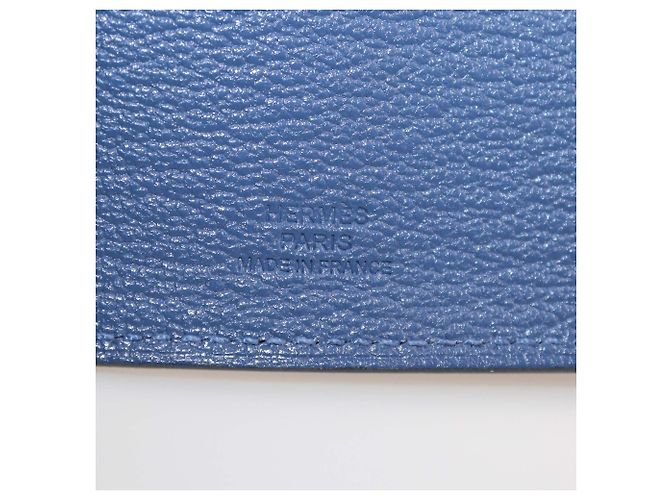 Hermès Hermes Bleu Chevre Mysore Leather Tarmac Passhalter Blau - Ansicht 5