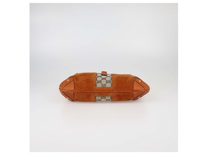 Borsa Jackie Hobo Gucci in camoscio e pelle marrone - vista 4