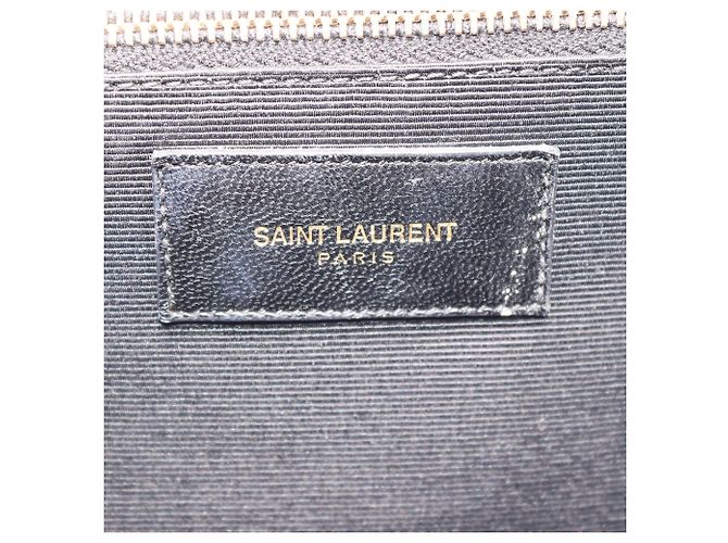 Borsa a tracolla a busta Large in pelle blu chevron Saint Laurent - vista 5