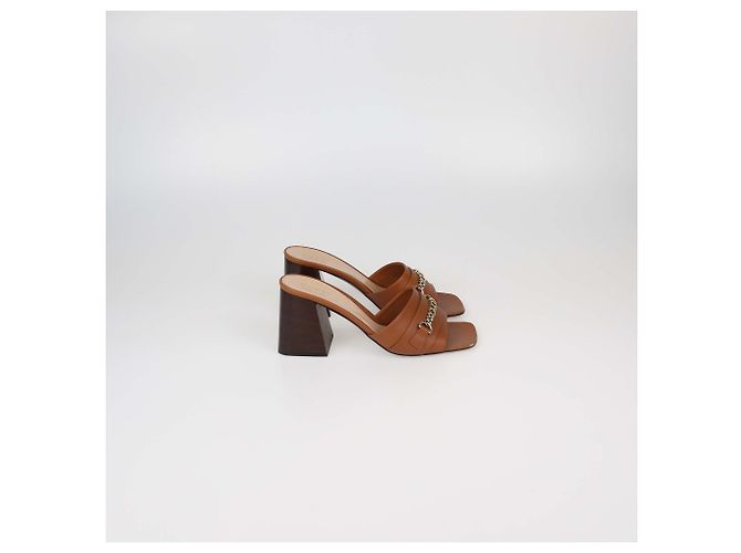 Sandali slide Signoria in pelle marrone Gucci - vista 3