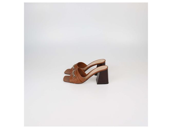 Sandali slide Signoria in pelle marrone Gucci - vista 4