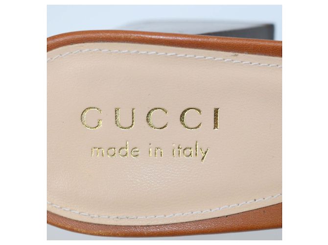 Sandali slide Signoria in pelle marrone Gucci - vista 6