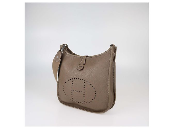 Hermès Borsa Hermes Evelyne III PM in pelle Clemence Etoupe Taupe - vista 2