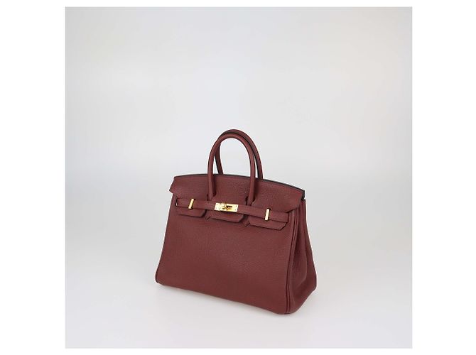 Hermès Borsa Birkin 25 Hermes Rouge H in pelle Togo con hardware Gold Rosso - vista 2