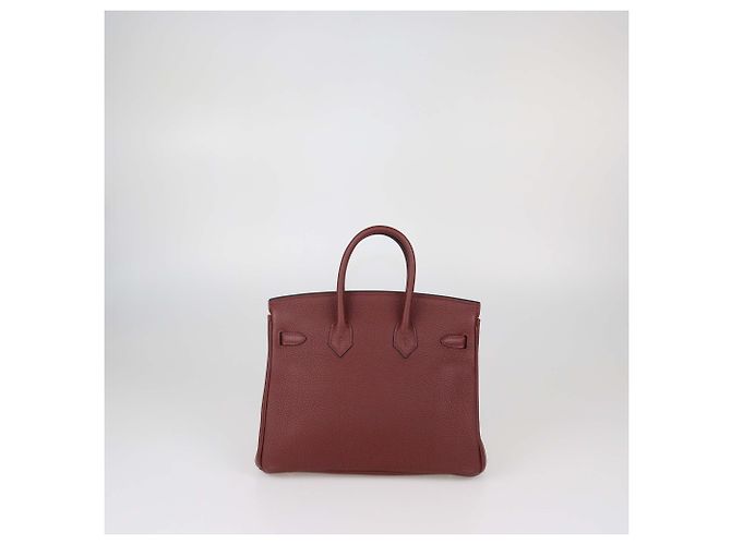 Hermès Borsa Birkin 25 Hermes Rouge H in pelle Togo con hardware Gold Rosso - vista 3