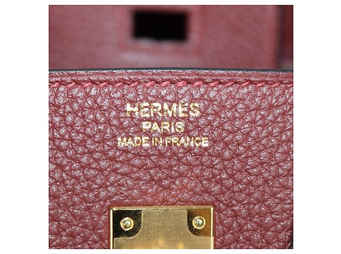 Hermès Borsa Birkin 25 Hermes Rouge H in pelle Togo con hardware Gold Rosso - vista 5