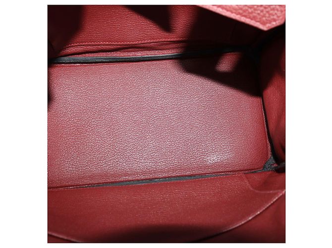 Hermès Borsa Birkin 25 Hermes Rouge H in pelle Togo con hardware Gold Rosso - vista 6