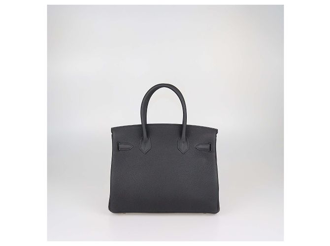Hermès Borsa Birkin 30 Hermes in pelle Togo nera con hardware oro rosa Nero - vista 3