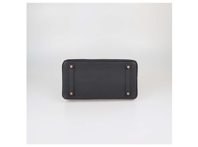 Hermès Borsa Birkin 30 Hermes in pelle Togo nera con hardware oro rosa Nero - vista 4