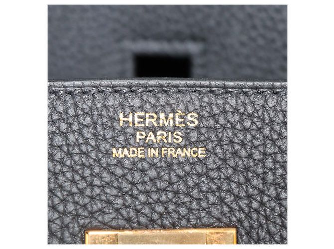Hermès Borsa Birkin 30 Hermes in pelle Togo nera con hardware oro rosa Nero - vista 5
