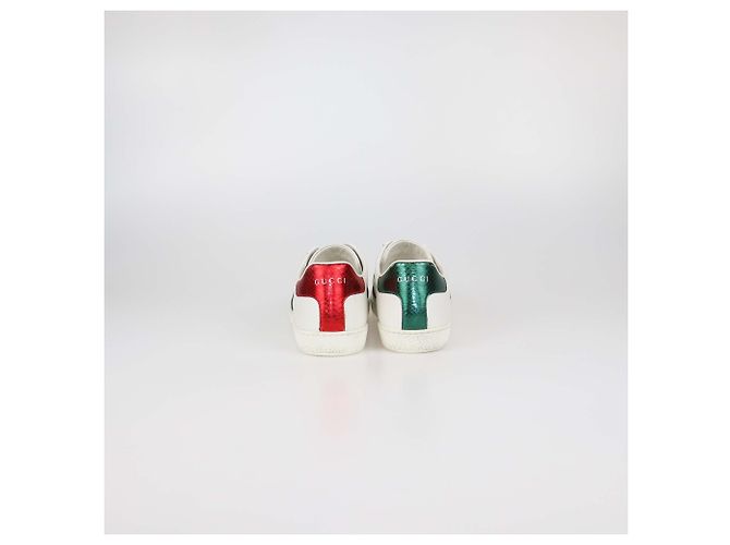 Sneakers basse Ace Bee in pelle bianca Gucci Bianco - vista 5