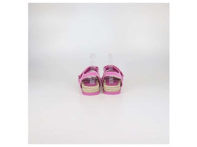 Sandali Espadrilles Chanel in velluto rosa CC - vista 5