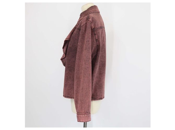 Chanel Pink Washed Denim Flare Front Long Sleeve Jacket - view 2