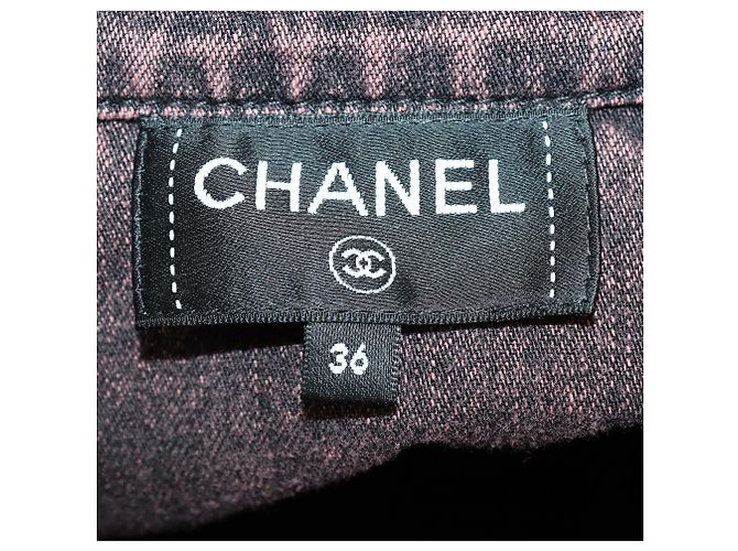 Chanel Pink Washed Denim Flare Front Long Sleeve Jacket - view 5