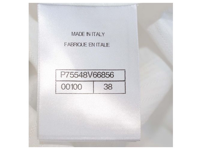 Chanel Langarm-Tunika aus weißer Baumwolle mit Schleife - Ansicht 6