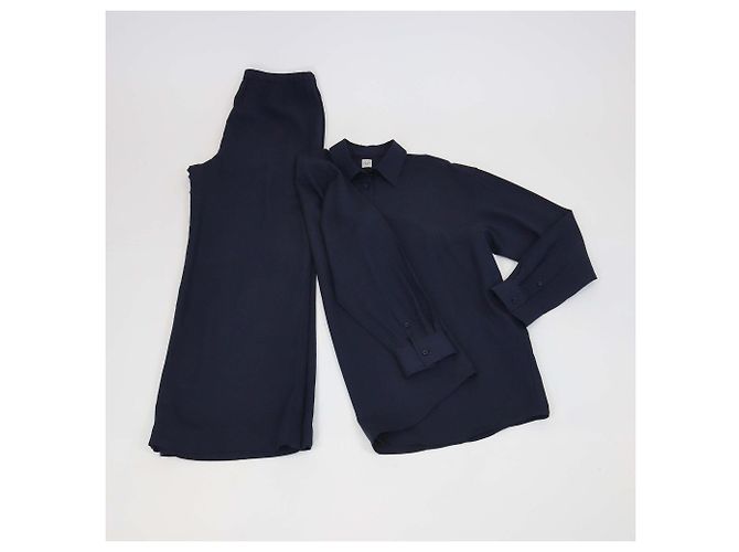Totême Set Camicia e Pantaloni Classic Fluid Toteme Blu navy in Viscosa - vista 2