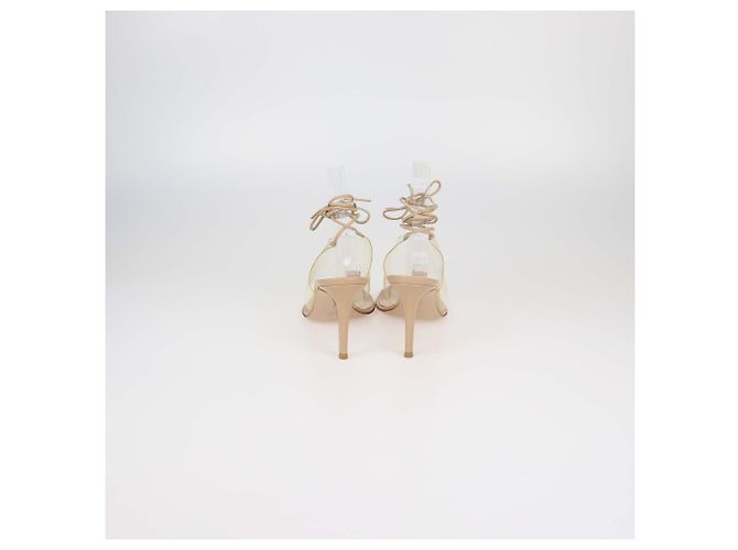 Sandali Plexi con lacci alla caviglia in PVC Beige/Trasparente e pelle Gianvito Rossi - vista 5