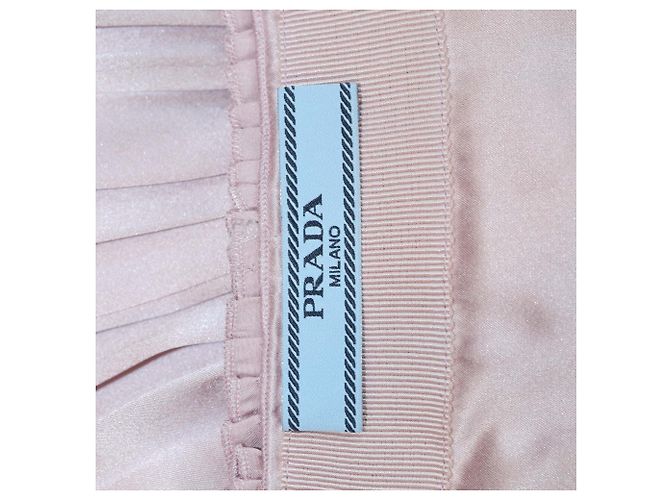 Falda maxi plisada de satén rosa Prada - vista 5
