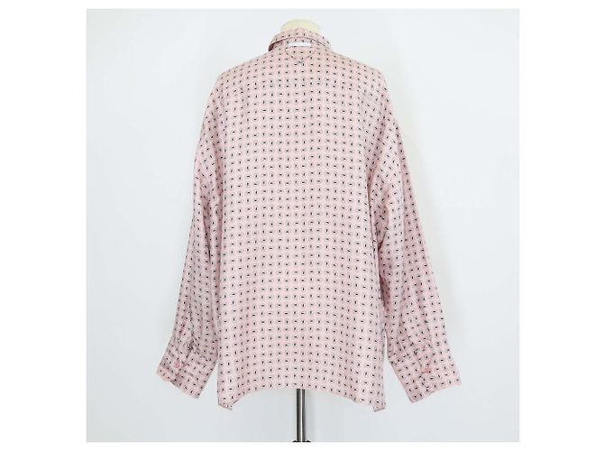 Camisa de sarga de seda estampada rosa Prada - vista 3