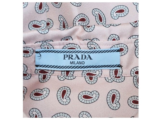 Camisa de sarga de seda estampada rosa Prada - vista 5