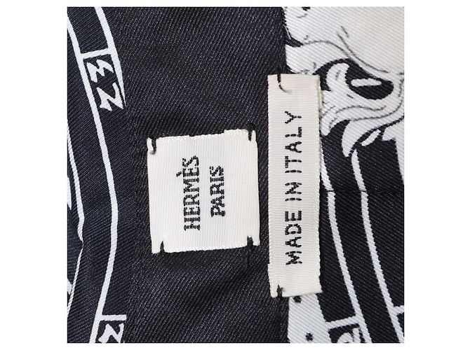 Hermès Camicia Hermes Black/White Silk Micro Astrologie Sleeve Shirt Nero Bianco - vista 5