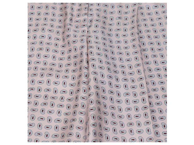 Pantalones anchos Prada en sarga de seda estampada rosa - vista 6