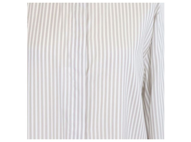 Camisa de manga larga a rayas Vanda en seda White/Grey The Row Blanco - vista 4