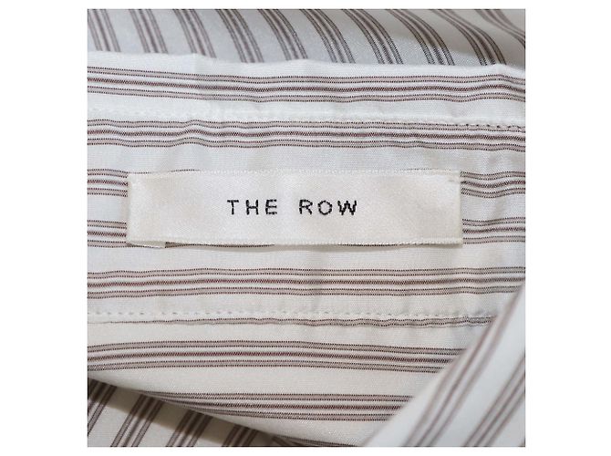 Camisa de manga larga a rayas Vanda en seda White/Grey The Row Blanco - vista 5