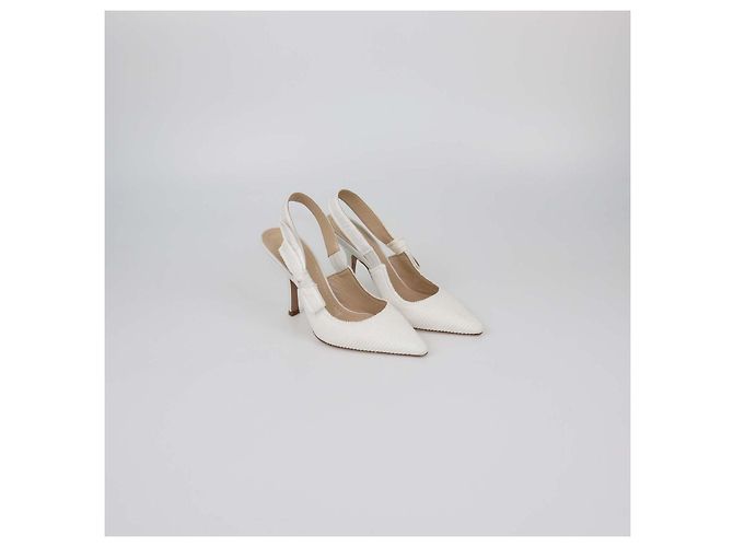 Décolleté slingback J'Adior in tessuto bianco Christian Dior - vista 2