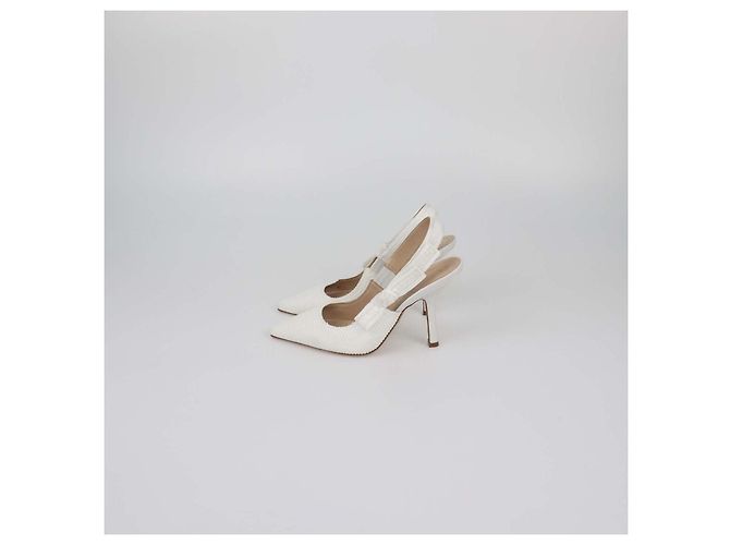 Décolleté slingback J'Adior in tessuto bianco Christian Dior - vista 4