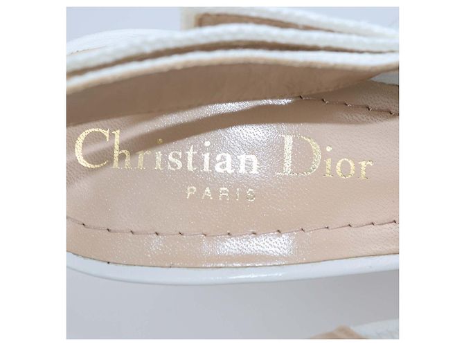 Décolleté slingback J'Adior in tessuto bianco Christian Dior - vista 6