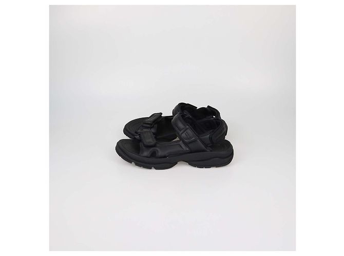 Sandales Tourist Balenciaga en similicuir noir - vista 4
