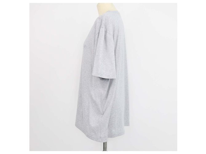 T-shirt girocollo in cotone grigio con logo ricamato Louis Vuitton - vista 2