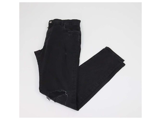 Pantalon Slim Fit en Denim Noir Distressed Dolce & Gabbana - vue 3
