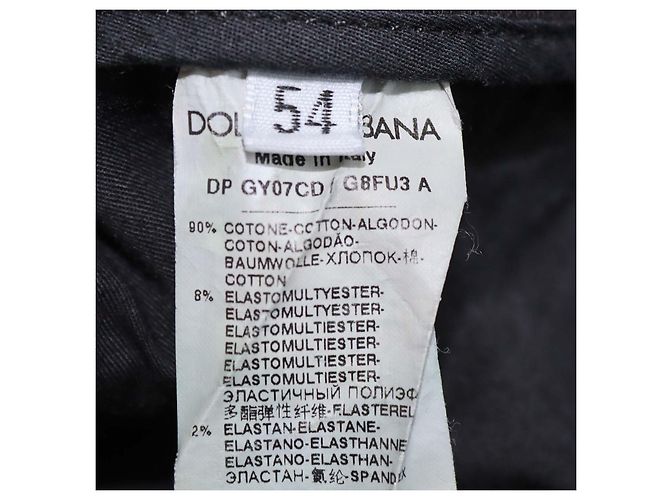 Pantalon Slim Fit en Denim Noir Distressed Dolce & Gabbana - vue 6