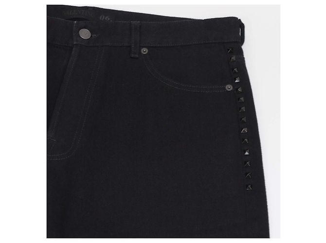 Pantalones Valentino de denim negro Rockstud de pierna recta - vista 4