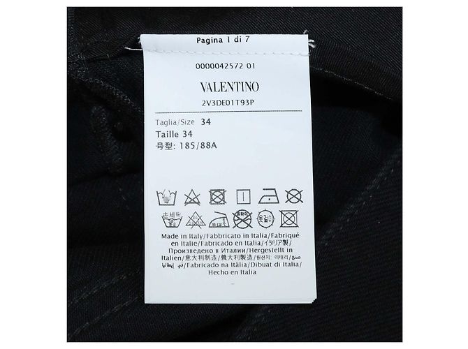 Pantalones Valentino de denim negro Rockstud de pierna recta - vista 6
