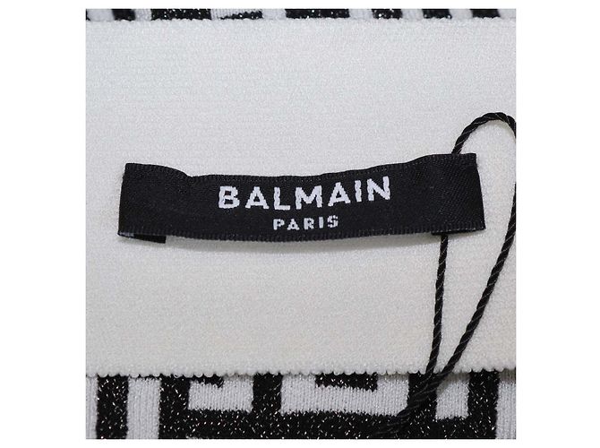 Minifalda Balmain de jacquard de viscosa y Lurex en negro/blanco - vista 4