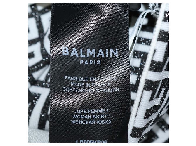 Minifalda Balmain de jacquard de viscosa y Lurex en negro/blanco - vista 5